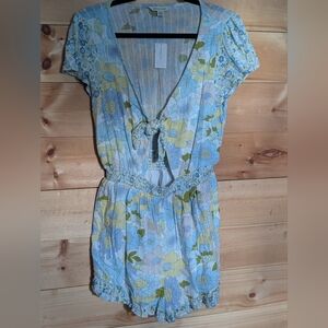American Eagle Floral Tie-Front Romper Dress..NWT, Medium